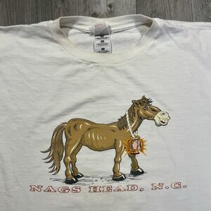 Vintage 90s Donkey Horse Nags Head North Carolina Sz‎ XL Animal Nature NC Tshirt